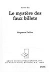 Le Mystère des faux Billets Answer Key